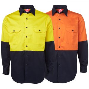 BIG BEE Aero Cool Work Shirt Hi Vis Cotton Long Sleeve