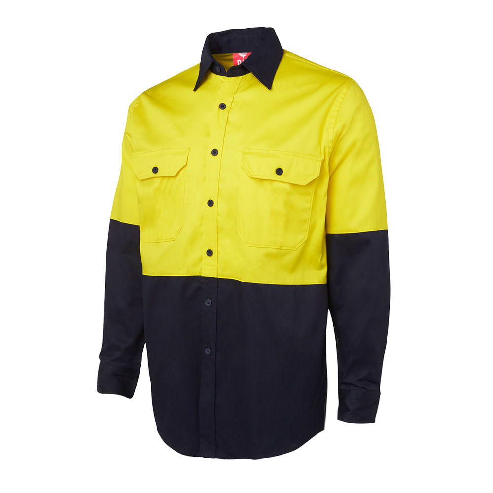 BIG BEE Aero Cool Work Shirt Hi Vis Cotton Long Sleeve - Goodgearnation