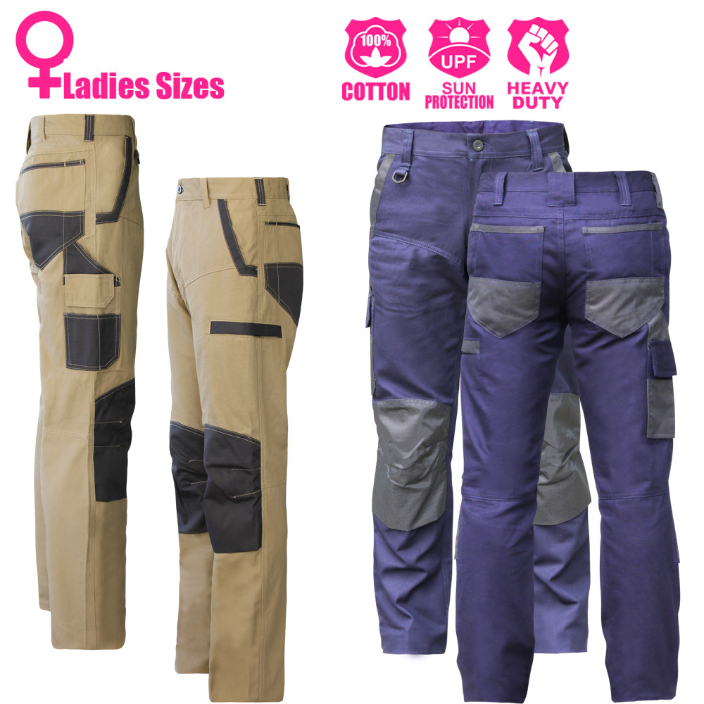 Ladies Cargo Combat Work Trousers with Knee Pad Pockets by BKS