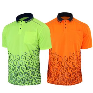 HI VIS Polo Shirt Fading Steel Air Flow Vents