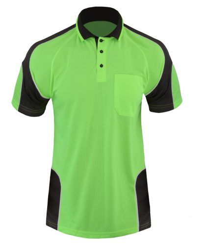 Hi Vis Panel Polo Shirt with Piping SS - Image 18