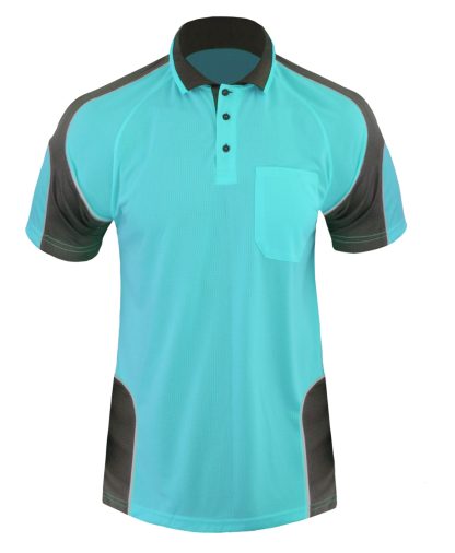 Hi Vis Panel Polo Shirt with Piping SS - Image 14