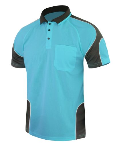 Hi Vis Panel Polo Shirt with Piping SS - Image 13