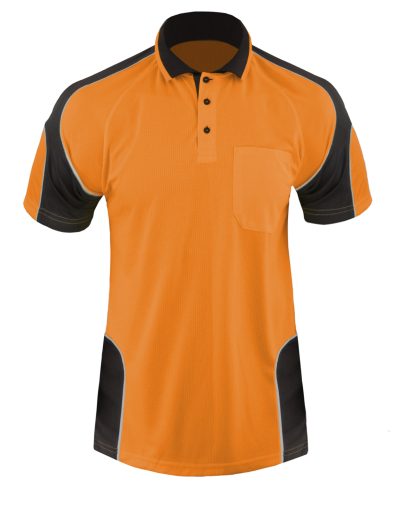 Hi Vis Panel Polo Shirt with Piping SS - Image 11