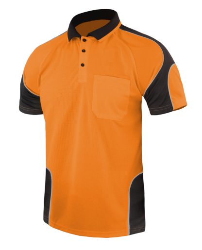 Hi Vis Panel Polo Shirt with Piping SS - Image 10