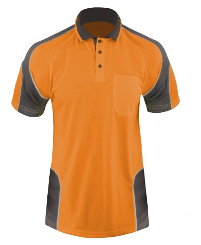Hi Vis Panel Polo Shirt with Piping SS - Image 8