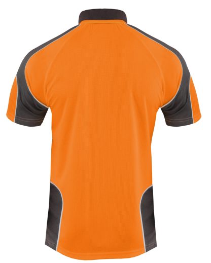 Hi Vis Panel Polo Shirt with Piping SS - Image 9