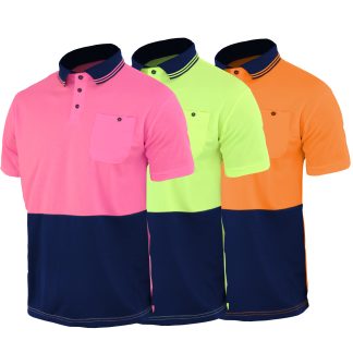 BIG BEE Hi Vis Polo Shirt Short Sleeve Kids Size