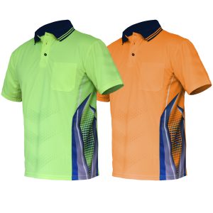 HI VIS POLO SHIRT NEW PANEL DESIGN