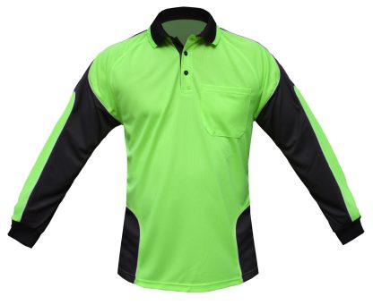 Hi Vis Panel Polo Shirt with Piping LS - Image 17