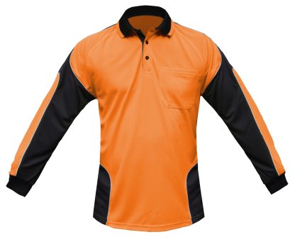 Hi Vis Panel Polo Shirt with Piping LS - Image 11