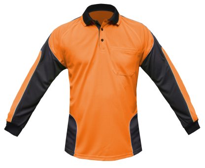 Hi Vis Panel Polo Shirt with Piping LS - Image 8