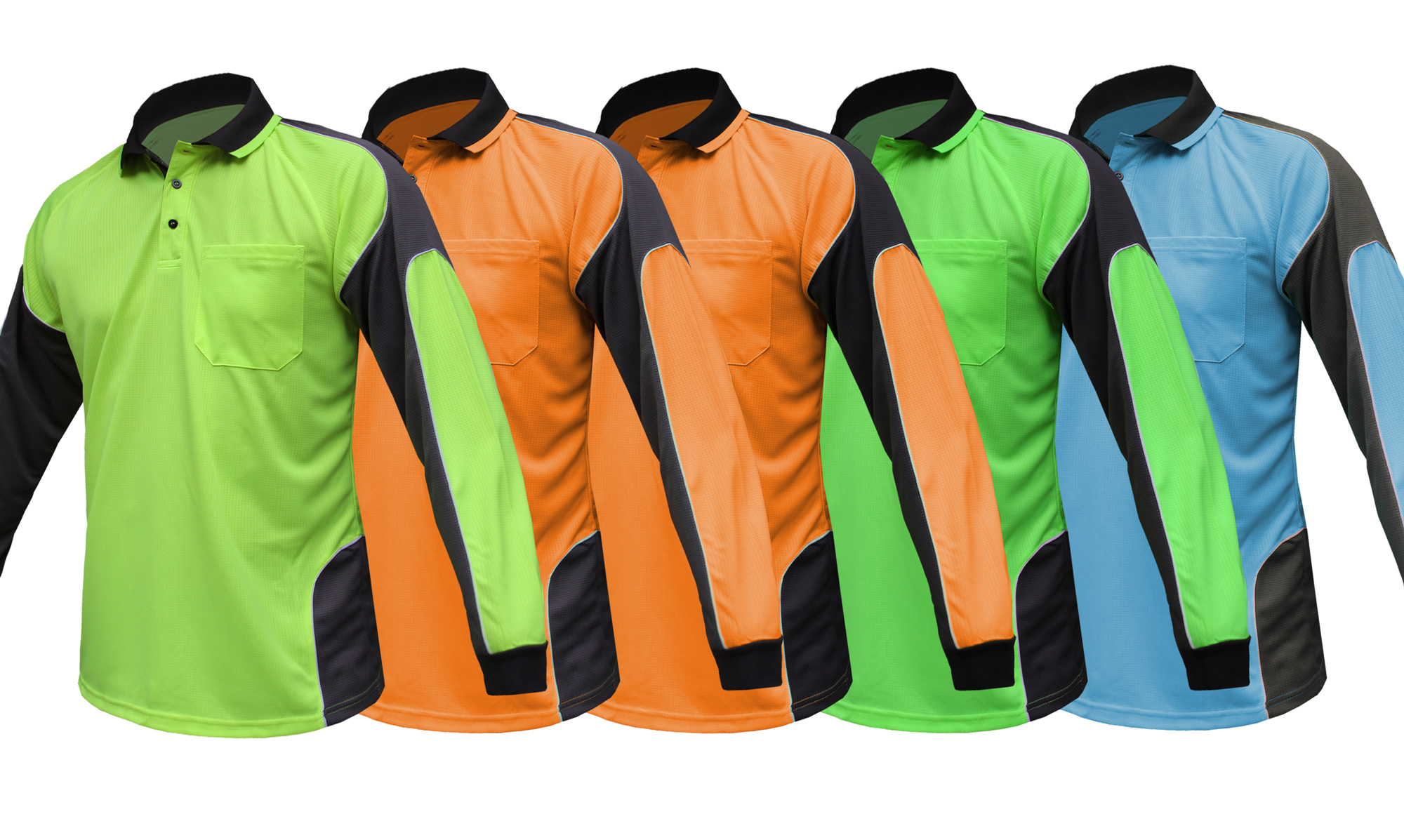 Green hi vis polo shirts discount