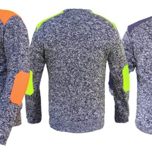 Hi Vis Marle Fleece Jumper – Crew Work Sweatshirt with Safety Trim | Wholesale Supply