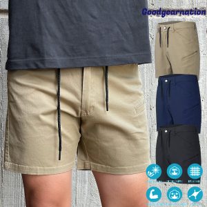 Big BEE Stubby Shorts Men Cargo Pocket Work Wear Stretchy Cotton Elastic Waist