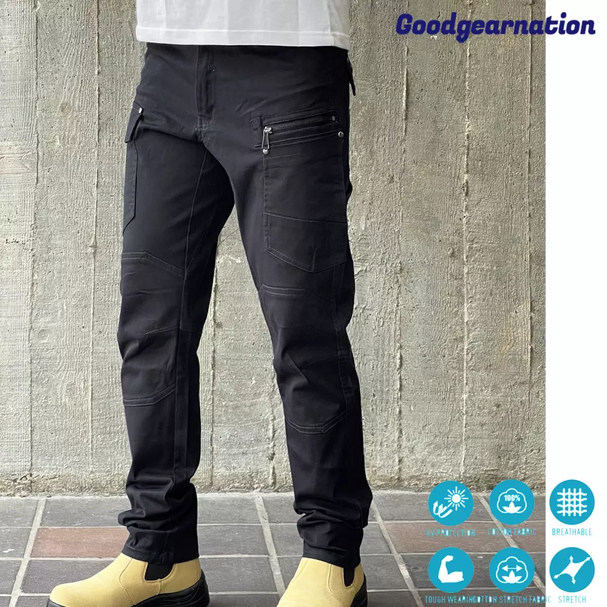 Big Bee Men’s Utility Cargo Pants – Boot Cut Stretch Cotton Drill Work Pants - Image 4