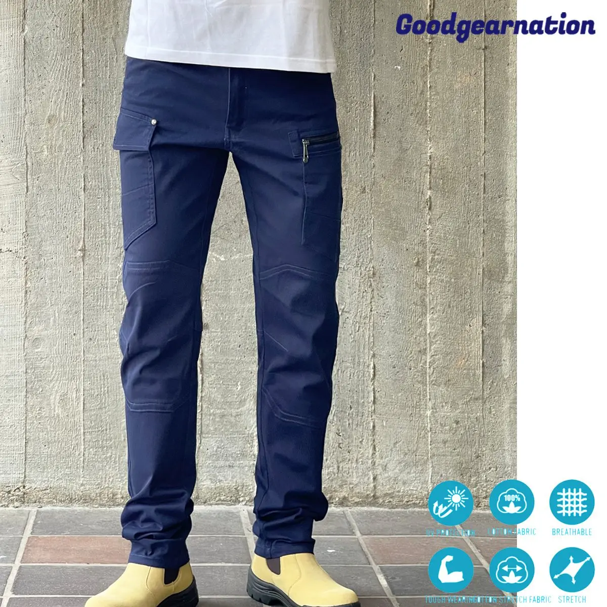 Big Bee Men’s Utility Cargo Pants – Boot Cut Stretch Cotton Drill Work Pants - Image 2