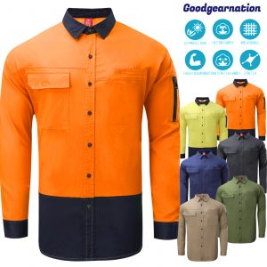 Hi Vis Flexible Shirt Stretchy Cotton Light Cool Breath Fabric