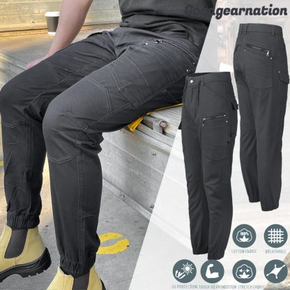 Big BEE Cargo Pants Tactical Tapered Trousers Elastic Cuff Stretchy Cotton Waist Adjustable - Image 7