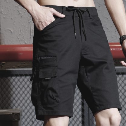 WARP Cargo Shorts Stretch Cotton Outdoor Casual Work Utility Cargo Pockets Elastic Waist - Image 4