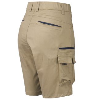 WARP Cargo Shorts Stretch Cotton Outdoor Casual Work Utility Cargo Pockets Elastic Waist