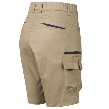 WARP Cargo Shorts Stretch Cotton Outdoor Casual Work Utility Cargo Pockets Elastic Waist