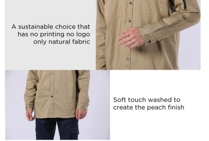 Work Shirts Flexible Stretchy Cotton Light Function Pockets - Image 6