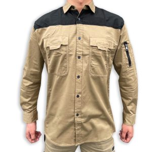 Work Shirts Flexible Stretchy Cotton Light Function Pockets