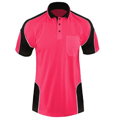 Hi Vis Panel Polo Shirt with Piping SS - Image 19