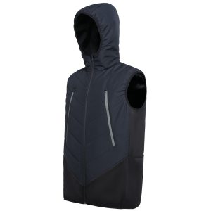 Active Puffer Vest Vegan Down-Free Quilted Stretchy Side Panel Unique Color