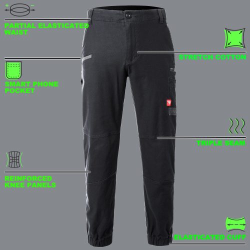 Mens Brumby Reflective Work Pants – Ankle Cuff, Stretch Cotton Canvas | Wholesale Supply - Image 4
