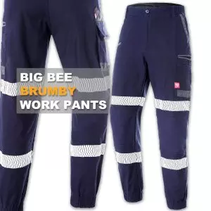 Mens Brumby Reflective Work Pants – Ankle Cuffed, Stretch Cotton Canvas | Wholesale