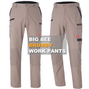 Mens Cargo Pants Work Trousers Elastic Cuffed Stretch Cotton Reflective Tape UPF