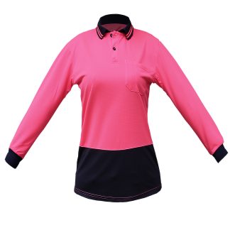 BIG BEE Hi Vis Polo Shirt Long Sleeve Ladies Size