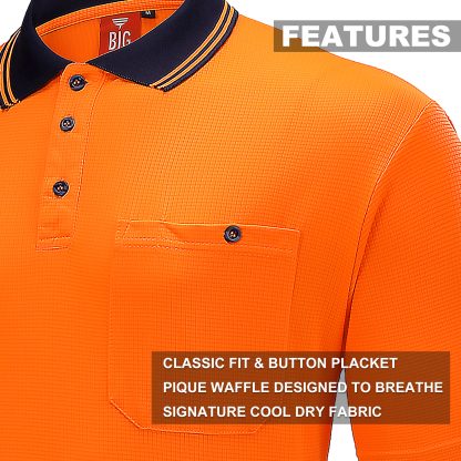 BIG BEE Hi Vis Polo Shirt Two Tone Short Sleeve - Image 16