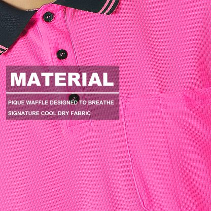 BIG BEE Hi Vis Polo Shirt Two Tone Short Sleeve - Image 15
