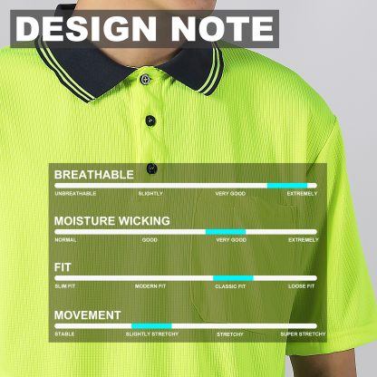BIG BEE Hi Vis Polo Shirt Two Tone Short Sleeve - Image 18