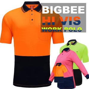 BIG BEE Hi Vis Polo Shirt Two Tone Short Sleeve