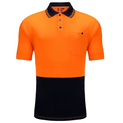 BIG BEE Hi Vis Polo Shirt Two Tone Short Sleeve - Image 2