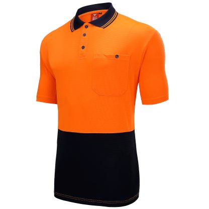 BIG BEE Hi Vis Polo Shirt Two Tone Short Sleeve - Image 3