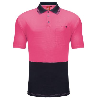 BIG BEE Hi Vis Polo Shirt Two Tone Short Sleeve - Image 10