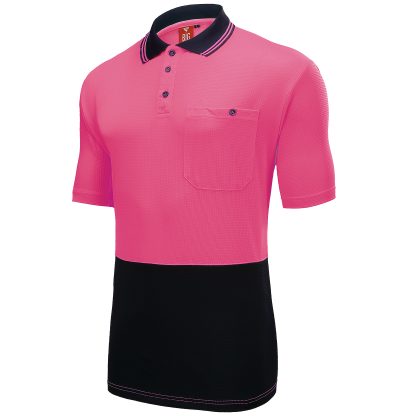 BIG BEE Hi Vis Polo Shirt Two Tone Short Sleeve - Image 11