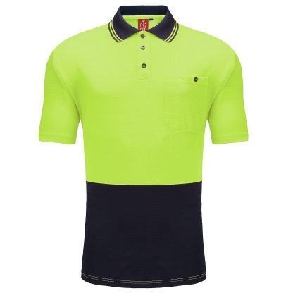 BIG BEE Hi Vis Polo Shirt Two Tone Short Sleeve - Image 6