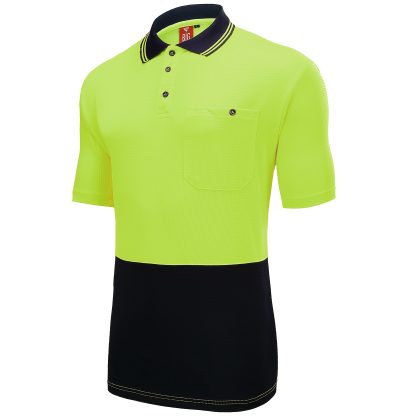 BIG BEE Hi Vis Polo Shirt Two Tone Short Sleeve - Image 7