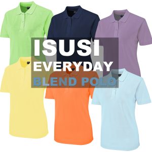 ISUSI Cotton Blend Polo Shirt, Solid Colour