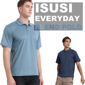 ISUSI Cotton Blend Polo Shirt, Solid Colour