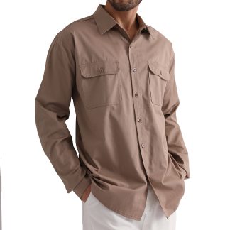 BIG BEE Lightweight Cotton Work Shirt - Full Front Opening