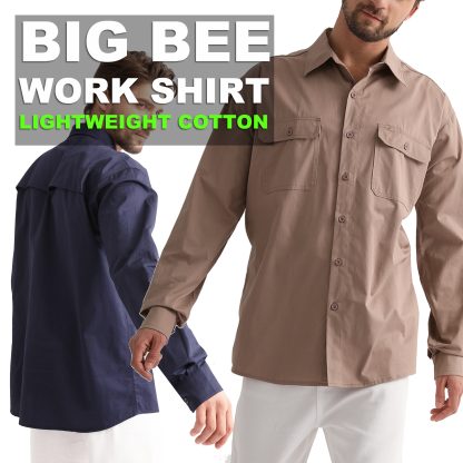BIG BEE Lightweight Cotton Work Shirt - Full Front Opening - Image 2