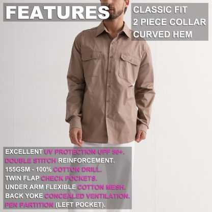 BIG BEE Lightweight Cotton Work Shirt - Full Front Opening - Image 3