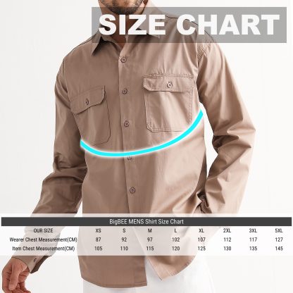 BIG BEE Lightweight Cotton Work Shirt - Full Front Opening - Image 6